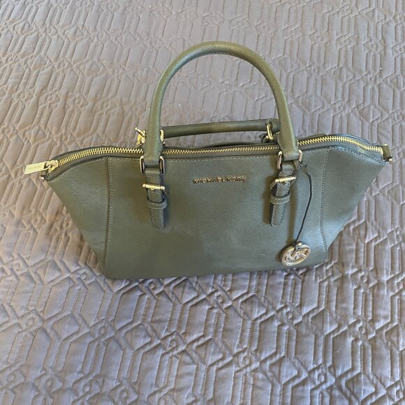 MICHAEL KORS  large SAGE green SATCHEL FREE shipping - Picture 5 of 12